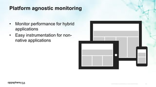 Platform agnostic monitoring
• Monitor performance for hybrid
applications
• Easy instrumentation for non-
native applications
APPDYNAMICS CONFIDENTIAL AND PROPRIETARY 58
 