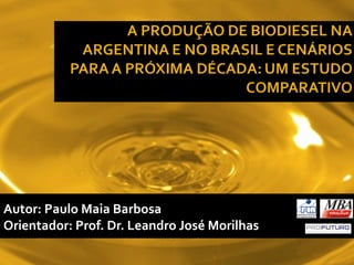 Autor: Paulo Maia Barbosa
Orientador: Prof. Dr. Leandro José Morilhas
 