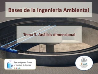 Bases de la Ingeniería Ambiental Tema 3. Análisis dimensional 