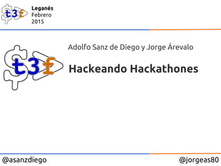 @asanzdiego @jorgeas80
Leganés
Febrero
2015
Hackeando Hackathones
Adolfo Sanz de Diego y Jorge Árevalo
 