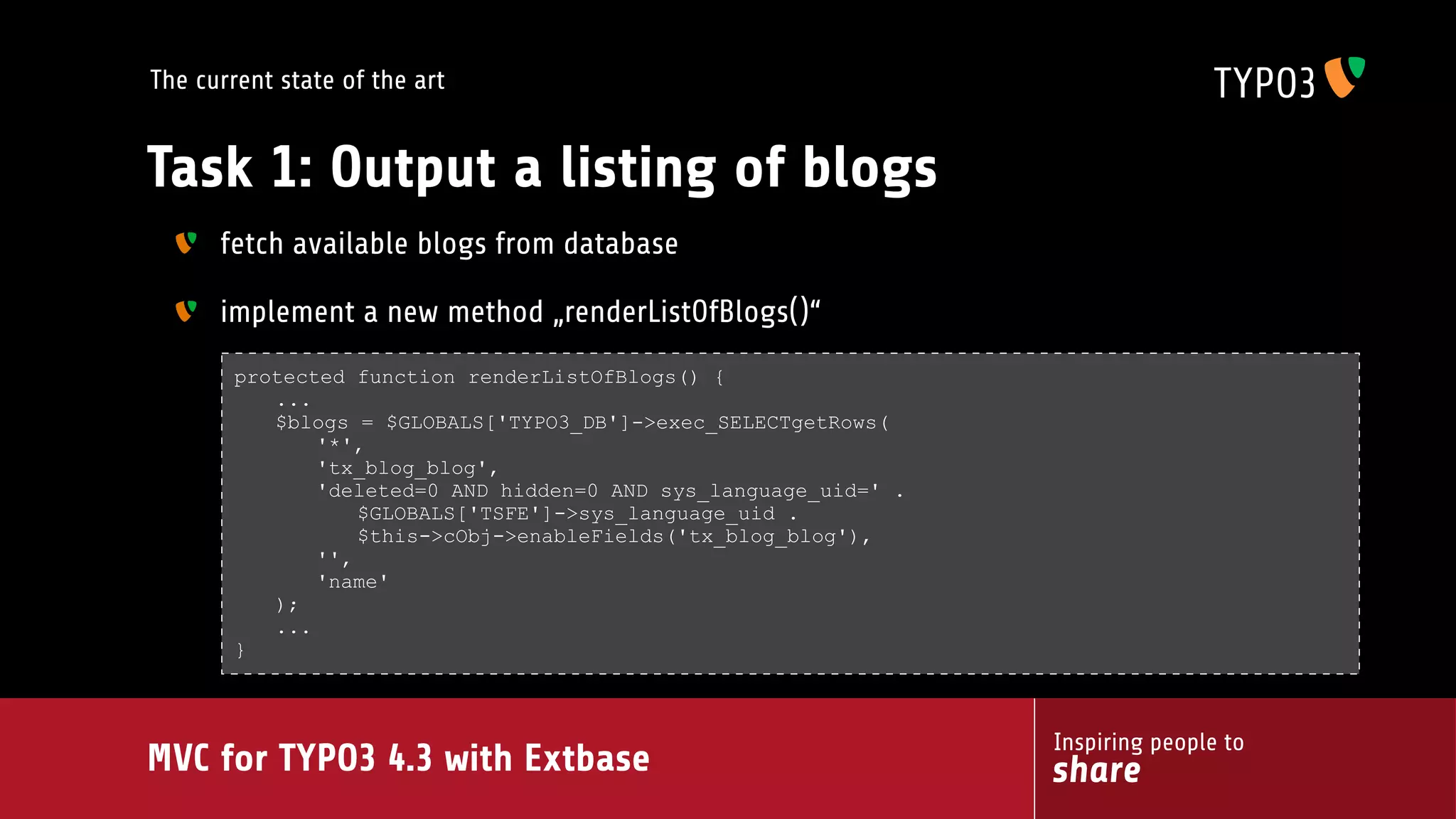 MVC for TYPO3 4.3 with extbase