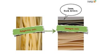 Hmmm.
                   Much better.




                   Lasagna code
              de
Spagh etti co
 