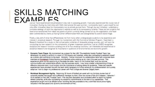 SKILLS MATCHING
EXAMPLES
 