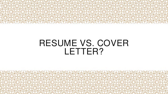 resume vs cover letter