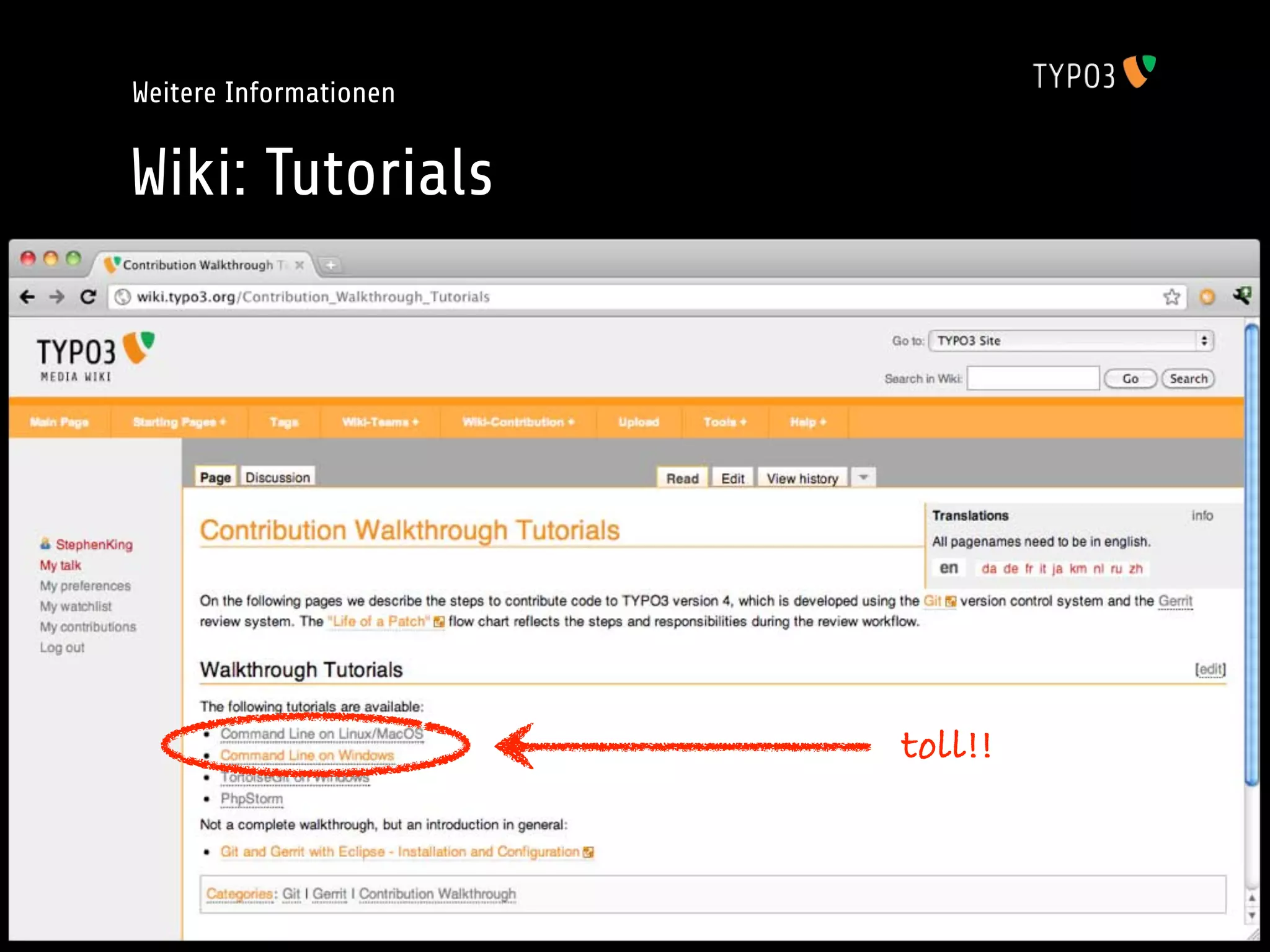 Weitere Informationen


Wiki: Tutorials




                        toll!!
 