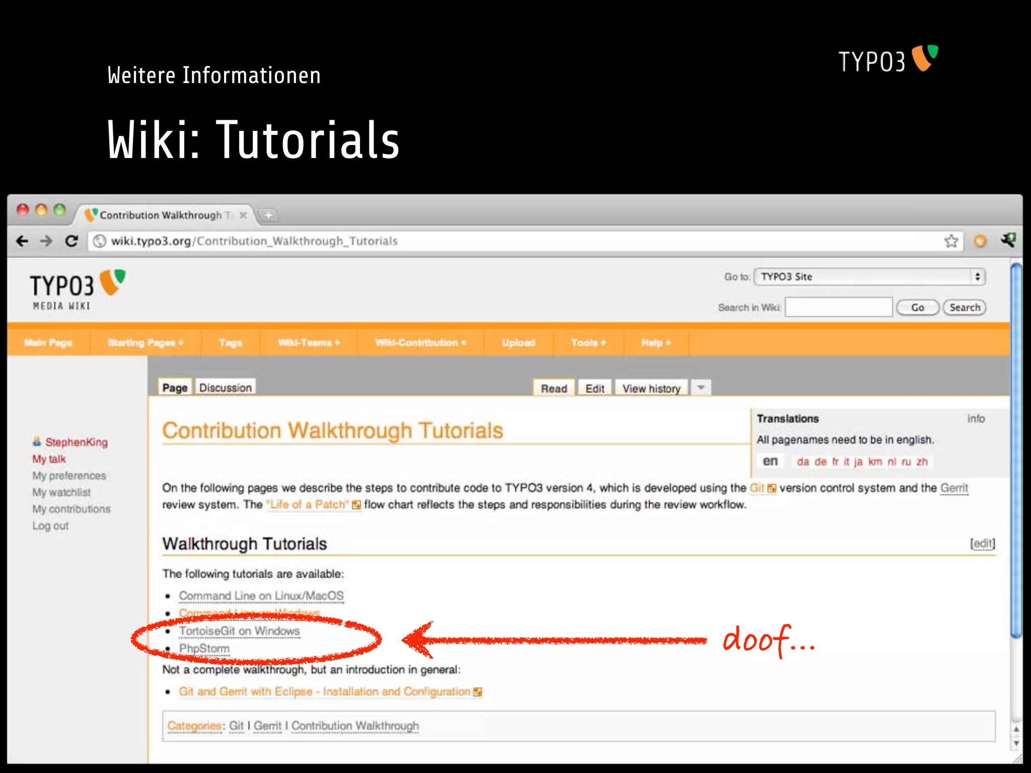 Weitere Informationen


Wiki: Tutorials




                        doof...
 