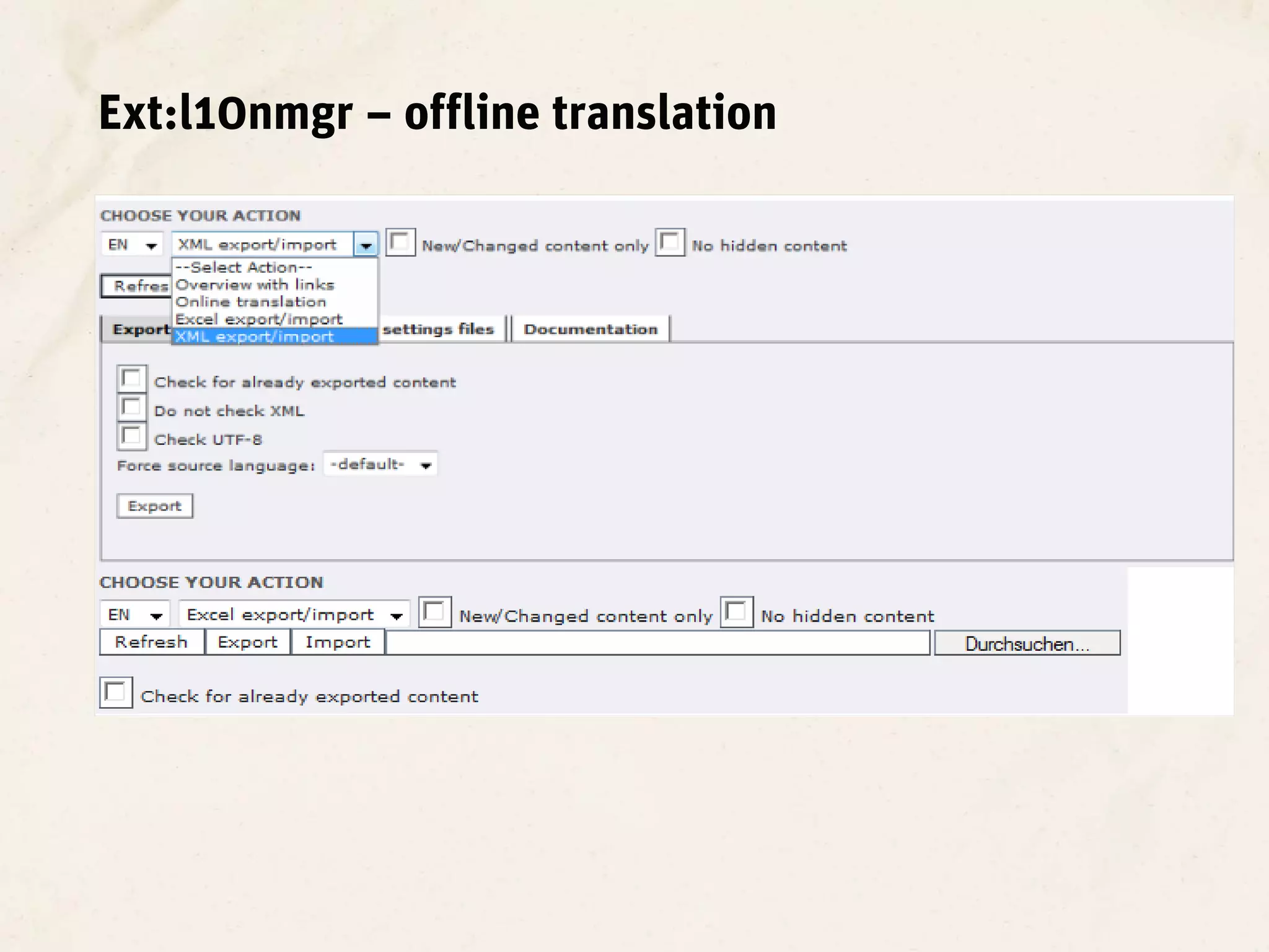 Ext:l10nmgr – offline translation
 