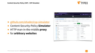 T3DD23 Content Security Policy - Concept, Strategies & Pitfalls | PDF