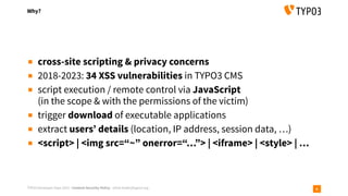 T3DD23 Content Security Policy - Concept, Strategies & Pitfalls | PPT