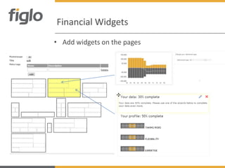 Financial Widgets
• Add widgets on the pages
 