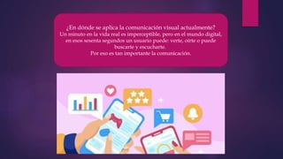 ¿En dónde se aplica la comunicación visual actualmente?
Un minuto en la vida real es imperceptible, pero en el mundo digital,
en esos sesenta segundos un usuario puede: verte, oírte o puede
buscarte y escucharte.
Por eso es tan importante la comunicación.
 