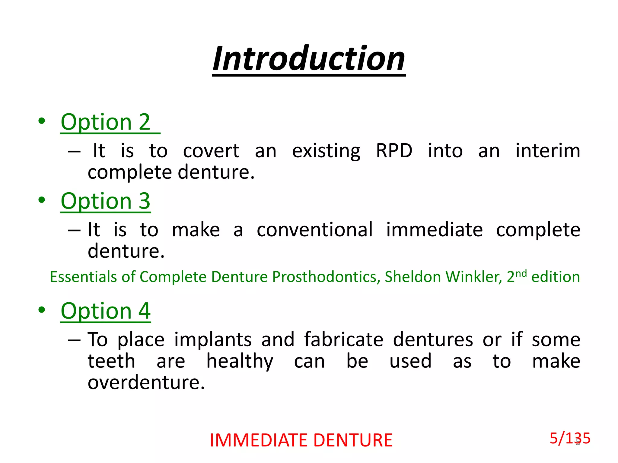 Immediate Rpd Denture Immediate Denture | PPTX