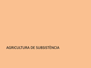 AGRICULTURA DE SUBSISTÈNCIA
 
