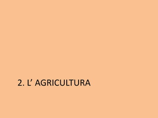 2. L’ AGRICULTURA
 