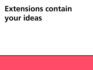 Extensions contain
your ideas
 