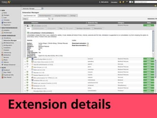 Extension details
 