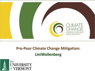 Pro-Poor Climate Change Mitigation:  LiniWollenberg 