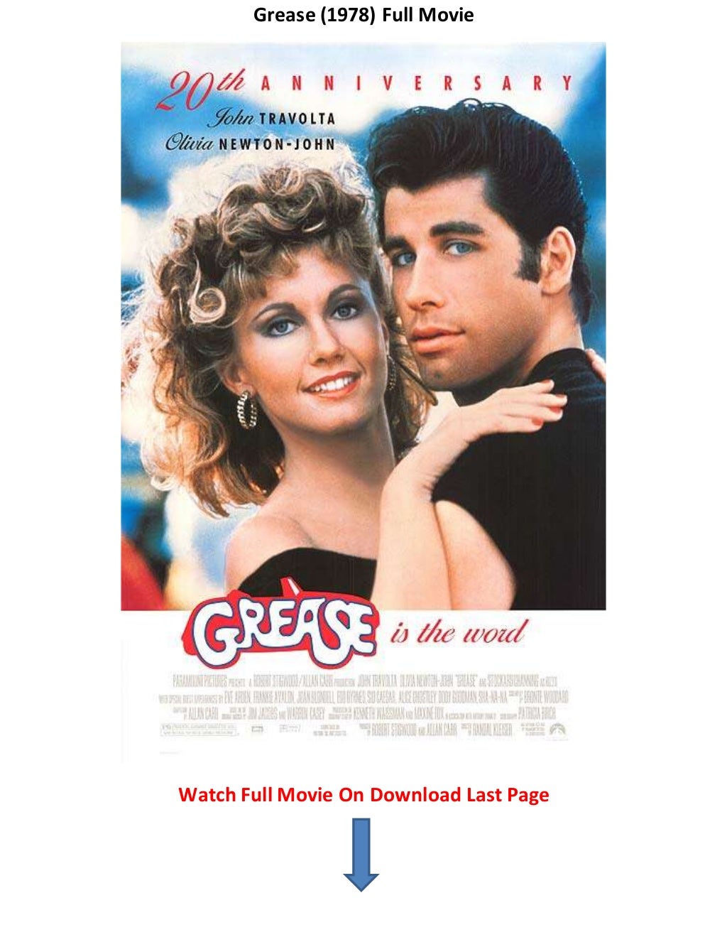 Grease (1978) Full Movie Online Free Watch
