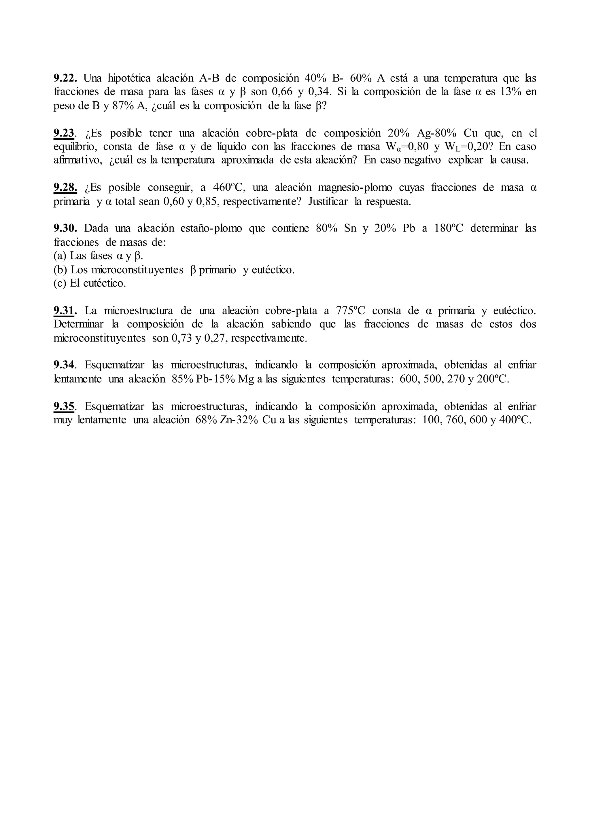 T4. diagramas de equilibrio de fases en aleaciones metálicas | PDF
