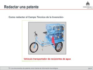 Redactar una patente

  Como redactar el Campo Técnico de la Invención-




  T5. Los documentos de patente como fuente de Omland, May 2009
                                          Nils información tecnológica   26/37
 