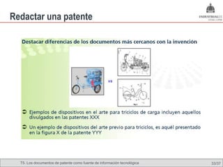 Redactar una patente




  T5. Los documentos de patente como fuente de Omland, May 2009
                                          Nils información tecnológica   33/37
 