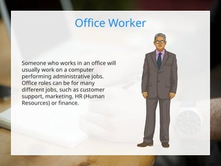 Jobs and Vocabulary in the Workplace presentation | PPTX