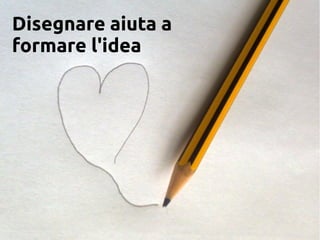 Disegnare aiuta a
formare l'idea
 