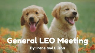 General LEO Meeting
By: Irene and Elisha
 