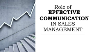 Role of
IN SALES
MANAGEMENT
EFFECTIVE
COMMUNICATION
 