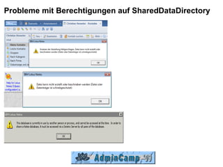 Probleme mit Berechtigungen auf SharedDataDirectory
 