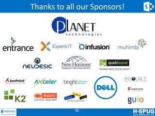 Thanks to all our Sponsors!




            30
 