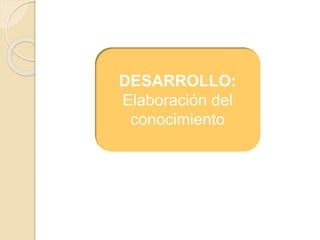 DESARROLLO: 
Elaboración del 
conocimiento 
 