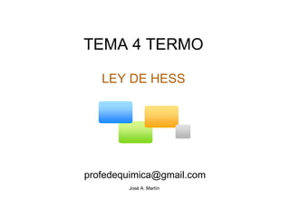 TEMA 4 TERMO   LEY DE HESS        [email_address]    José A. Martín  