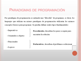 PARADIGMAS DE PROGRAMACIÓN 
 