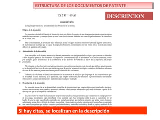 ESTRUCTURA DE LOS DOCUMENTOS DE PATENTE

                                          DESCRIPCION




Si hay citas, se localizan en la descripción
 