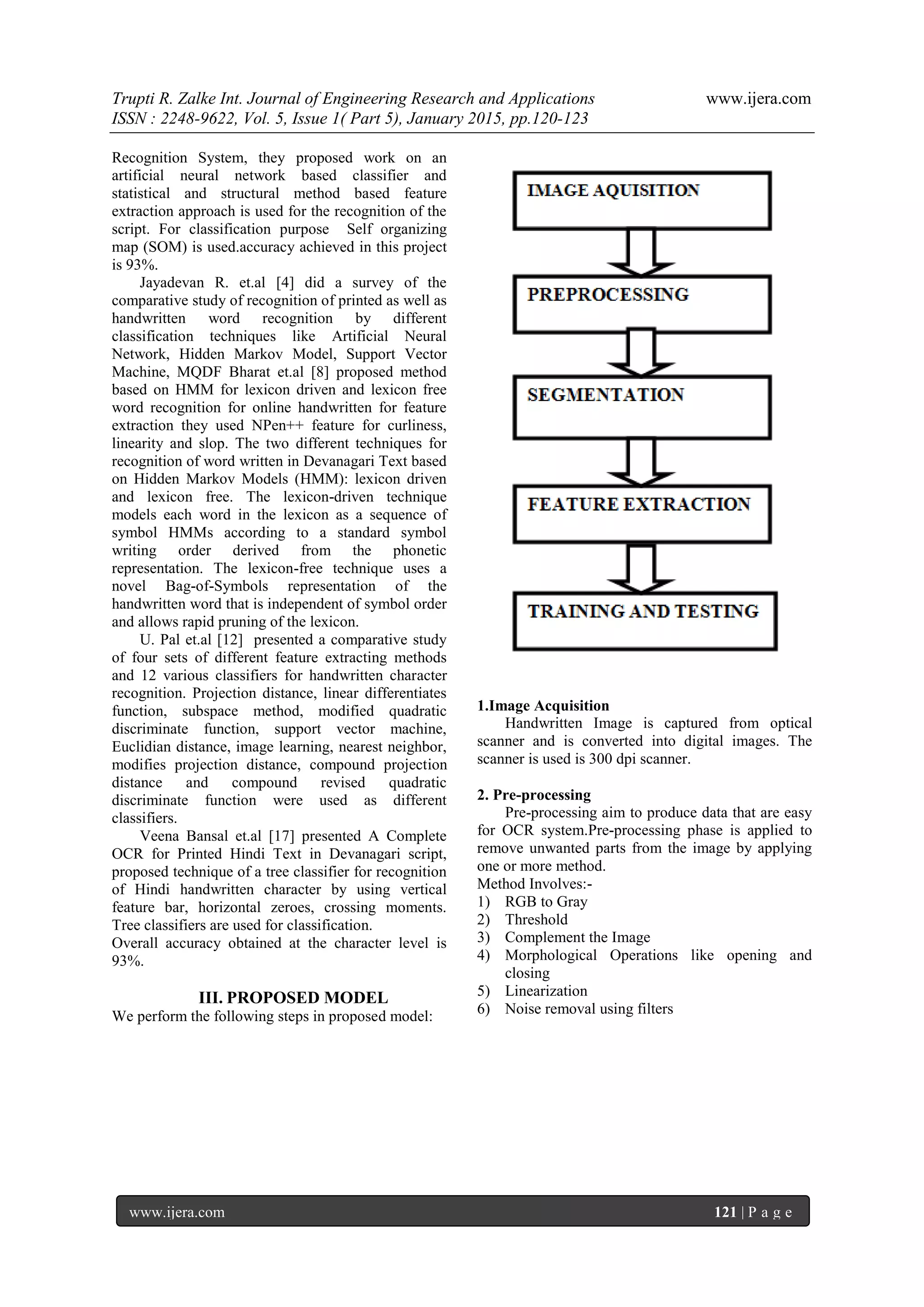 An Optical Character Recognition for Handwritten Devanagari Script | PDF
