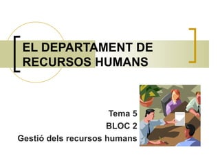 EL DEPARTAMENT DE RECURSOS HUMANS Tema 5 BLOC 2 Gestió dels recursos humans 