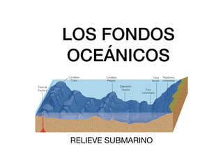 LOS FONDOS
OCEÁNICOS
RELIEVE SUBMARINO
 