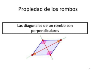 Las diagonales de un rombo son
perpendiculares
Propiedad de los rombos
29
 