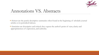 Annotated Bibliography | PPTX