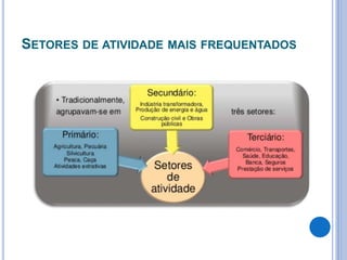 SETORES DE ATIVIDADE MAIS FREQUENTADOS
 