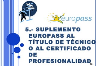 5.- SUPLEMENTO 
EUROPASS AL 
TÍTULO DE TÉCNICO 
O AL CERTIFICADO 
DE 
PROFESIONALIDAD 
52 
 
