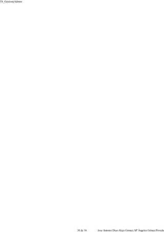 T6_GestionyAdmon
30 de 36 Jose Antonio Díaz-Alejo Gómez; Mª Ángeles Gómez Poveda
 