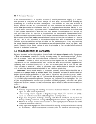 An introduction to agriculture and agronomy | PDF