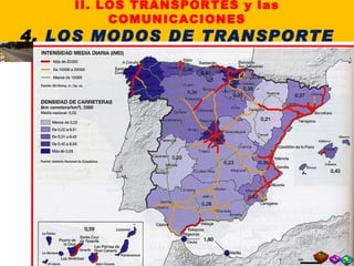 II. LOS TRANSPORTES y las COMUNICACIONES 4.  LOS MODOS DE TRANSPORTE 