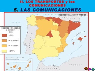 II. LOS TRANSPORTES y las COMUNICACIONES 5.  LAS COMUNICACIONES 