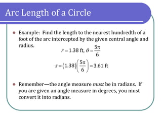 Trigonometry 7.1 Angles (Degrees and Radians) | PDF