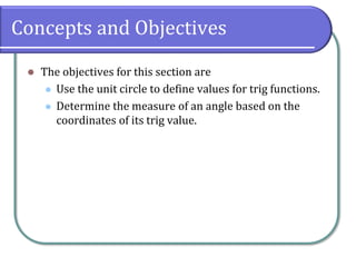 T7.3 The Unit Circle and Angles Presentation | PDF