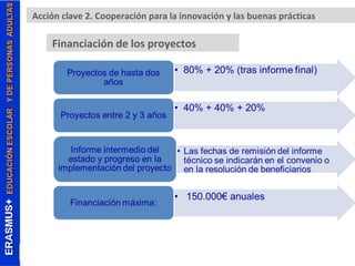 Acción clave 2. Cooperación para la innovación y las buenas prácticas 
Financiación de los proyectos 
 