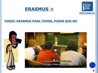 4 
ERASMUS + 
VIDEO: ERASMUS PARA TODOS, PUEDE QUE NO 
MOVILIDAD UE 
 